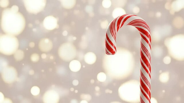 Candy cane against bokeh background