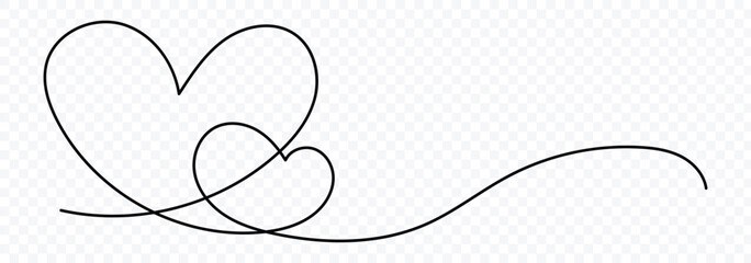 One line love vector.. Heart icon drawn with one line. Minimal continuous hand drawn love symbol. Vector illustration.