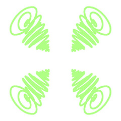 Doodle line art inspired by curly hari and storm illustration icon that can be used for sticker, book, mandala, scrapbook, icon, decorative, etc. with aesthetic colorful green color