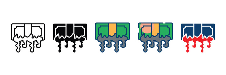 Dirty Money Icon Set Multiple Style Collection