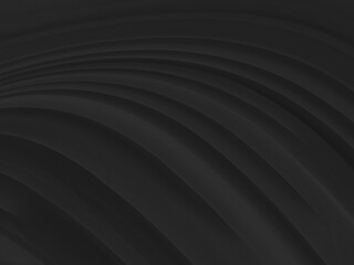 Clean fashion woven beautiful soft fabric abstract smooth curve shape decorative textile black background