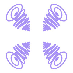 Doodle line art inspired by curly hari and storm illustration icon that can be used for sticker, book, mandala, scrapbook, icon, decorative, etc. with aesthetic colorful purple color