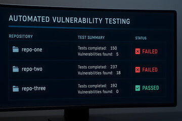 Obraz premium Automated Vulnerability Testing Dashboard