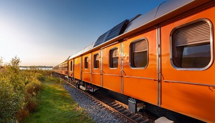 Obraz premium orange train car with sleeping berths