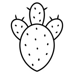 prickly pear line art on white background