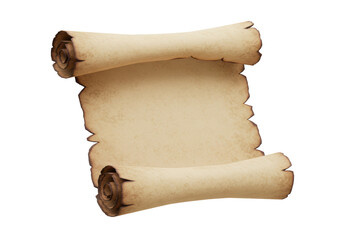 Isolated Vintage Paper Scroll with Rolled Edges