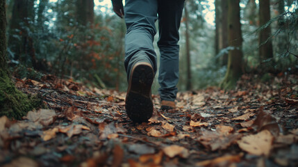 Fototapeta premium Walking in the forest reminds us of nature’s beauty.