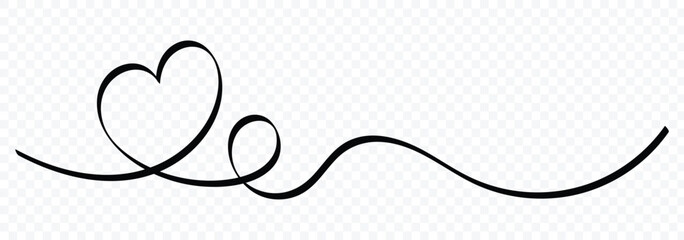 Hearts continuous one line art drawing. Continuous single line drawing of heart shape isolated on white background. Symbol of love one line abstract minimalist doodle outline. Vector illustration.