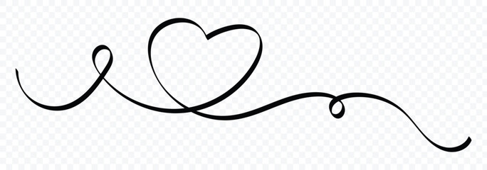 Hand drawn vector minimalist illustration of love concept. Wedding, Valentine day love heart scribble line background. Minimalism hand drawn style. Line scribble heart thread vector illustration.