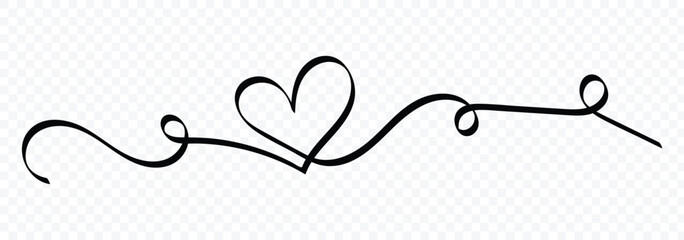 Hand drawn vector minimalist illustration of love concept. Wedding, Valentine day love heart scribble line background. Minimalism hand drawn style. Line scribble heart thread vector illustration.