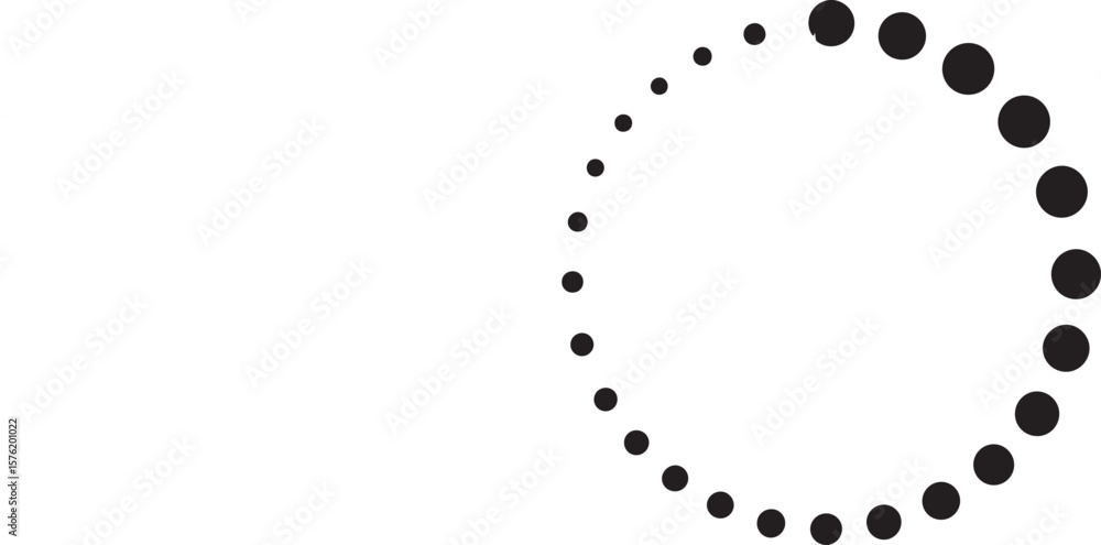 Poster Vector art of a circular loading indicator made of dots on transparent background