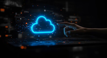 Digital Cloud Integration Futuristic Tech Interface, Innovation, and Data Storage Solutions