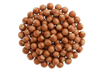 Isolated Pile of Whole Hazelnuts, Harvest Abundance