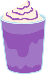 Illustration of Purple Dessert Beverage Iced Ube Latte (Purple Yam Coffee)