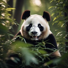 Obraz premium giant panda bear in the forest