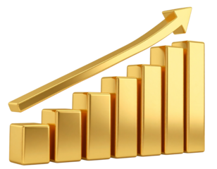 PNG Up arrow 3d icon illustration business concept isolated transparent background 