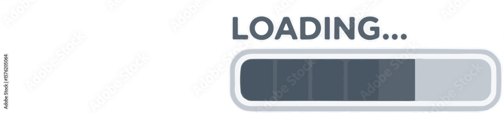 Poster Vector art of gray and blue loading bar with progress on transparent background