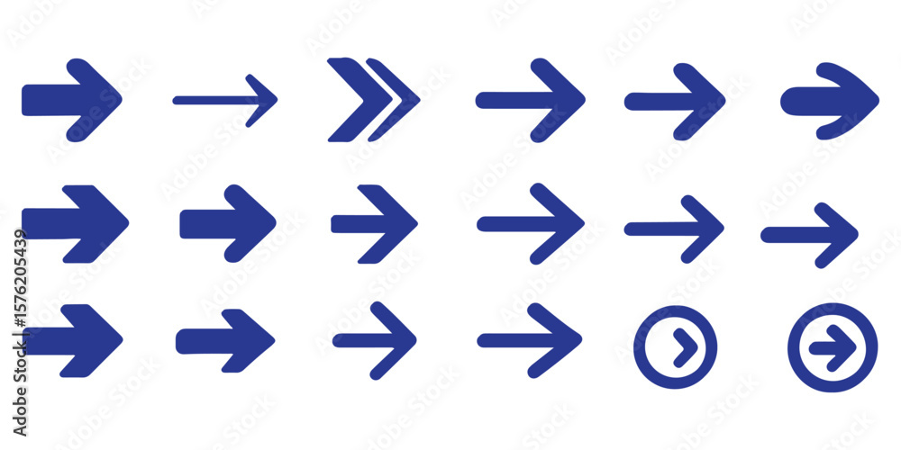 Poster black arrows flat icons. set for web design. direction pointers vector icons. big collection. vector
