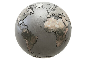 Isolated Detailed Earth Globe Geographic Representation