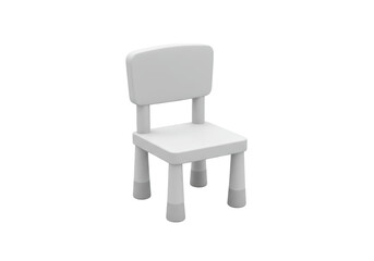 Isolated Small White Plastic Chair for Children