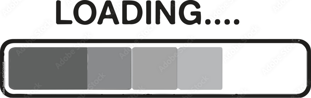 Aufkleber Vector art of loading bar with text and progress indicator isolated on transparent background
