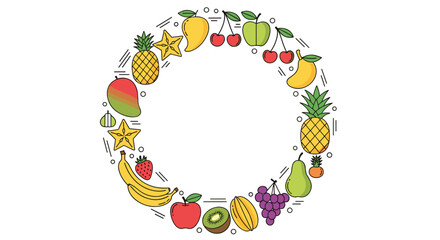 Vibrant tropical fruit circle design festive healthy food celebration