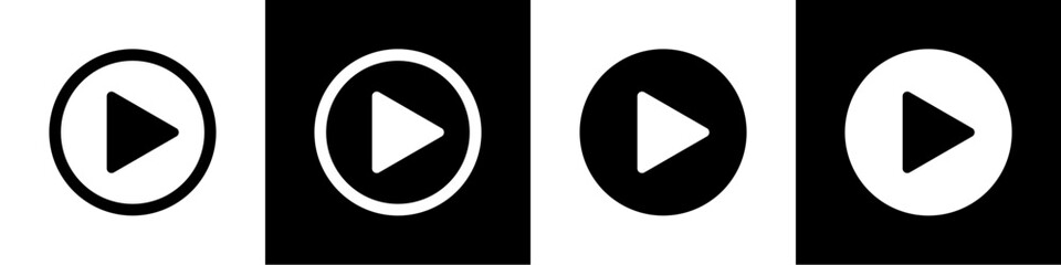 play button icon vector symbol. music video start sign