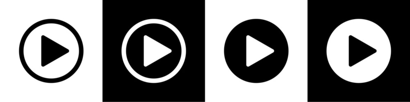play button icon vector symbol. music video start sign