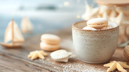 Beach Themed Macarons and Starfish Decoration