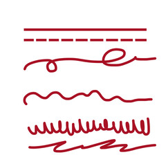 Doodle slide line art frame illustration cute icon that can be used for sticker, book, mandala, scrapbook, icon, decorative, etc. with aesthetic colorful red color