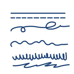 Doodle slide line art frame illustration cute icon that can be used for sticker, book, mandala, scrapbook, icon, decorative, etc. with aesthetic colorful blue color