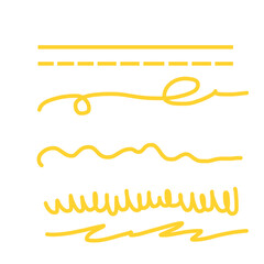 Doodle slide line art frame illustration cute icon that can be used for sticker, book, mandala, scrapbook, icon, decorative, etc. with aesthetic colorful yellow color