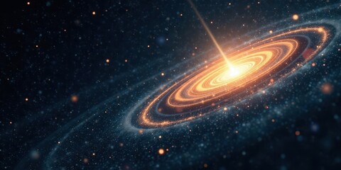 Fototapeta premium A Radiant Cosmic Spiral, Celestial Dust and Glowing Energy, Embracing the Infinite Vastness of Space