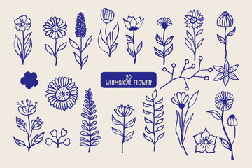 Whimsical flower set design.