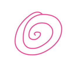 Doodle line art finger prints circle illustration cute icon that can be used for sticker, book, mandala, scrapbook, icon, decorative, etc. with aesthetic colorful pink color