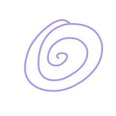 Doodle line art finger prints circle illustration cute icon that can be used for sticker, book, mandala, scrapbook, icon, decorative, etc. with aesthetic colorful purple color