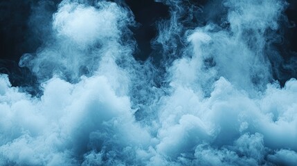 Light blue smoke formations against a dark background.