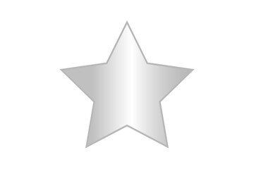 Transparent shiny star shape glass plate. Clear glass showcase on a transparent background. Gray gradient star glare or reflection. Vector illustration.