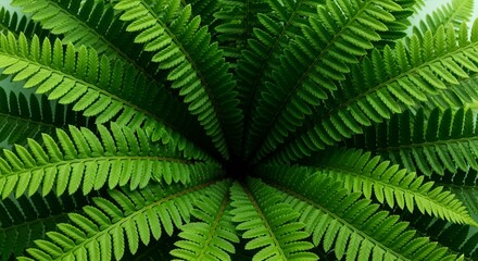 Nature's Intricate Tapestry: The Perfect Radial Symmetry of a Vibrant Green Fern.

