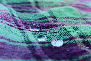 water drop on linen fabric