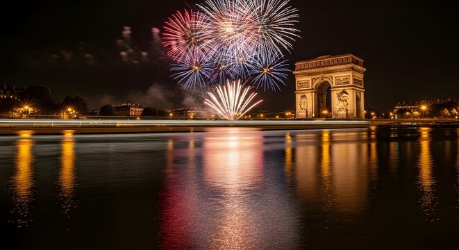 Fireworks Arc de Triomphe Night – Bastille Day France
