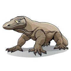 Komodo Dragon Illustration Powerful Stance Detailed Anatomy