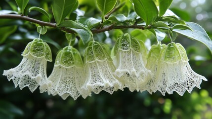 close up of a white lace tea flower