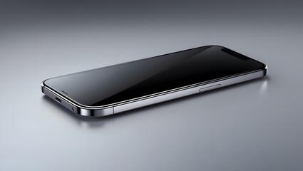 Sleek black smartphone with silver metallic trim mobile phone technology