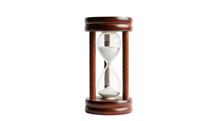 Brown wooden hourglass isolated on black background
