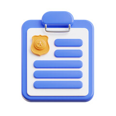 blue and white Police Record 3d icon illustration