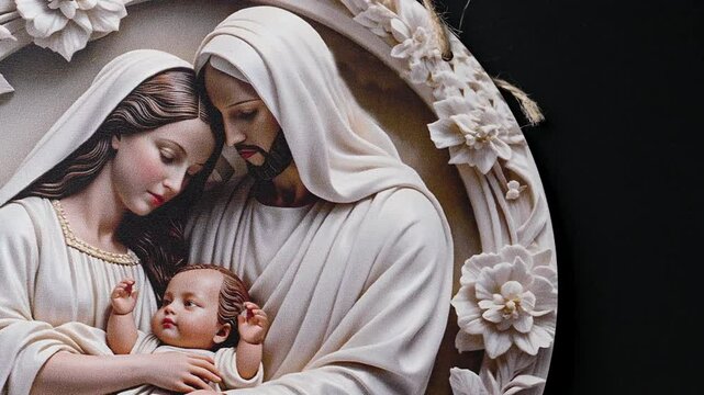 christmas ornament holy family mary jesus and joseph