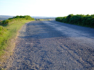 The open road in a Cornish landscape. Different views of small country roads close to Bodmin Moor...