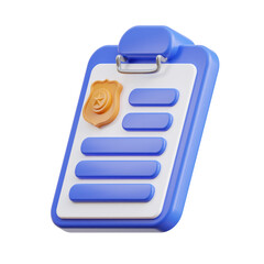 blue and white Police Record 3d icon illustration