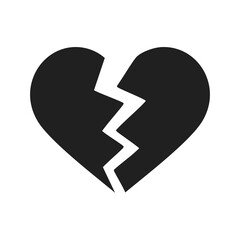 Black broken heart symbol love relationship